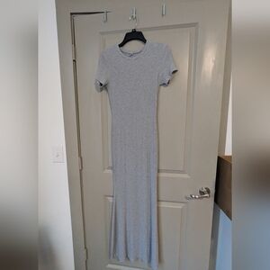 Casual Lounge Long Dress Elegant Short Sleeve Crew Neck Bodycon Maxi Dresses